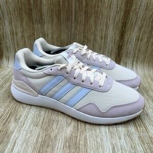 Adidas Run 60s 4.0 Women's Size 9.5 Sneakers Shoes Cream Light‎ Blue JS1014 NEW